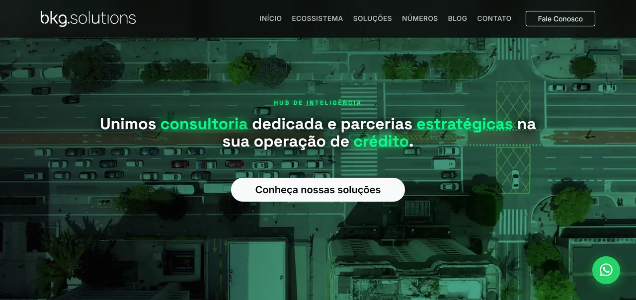 Screenshot do site BKG Solutions