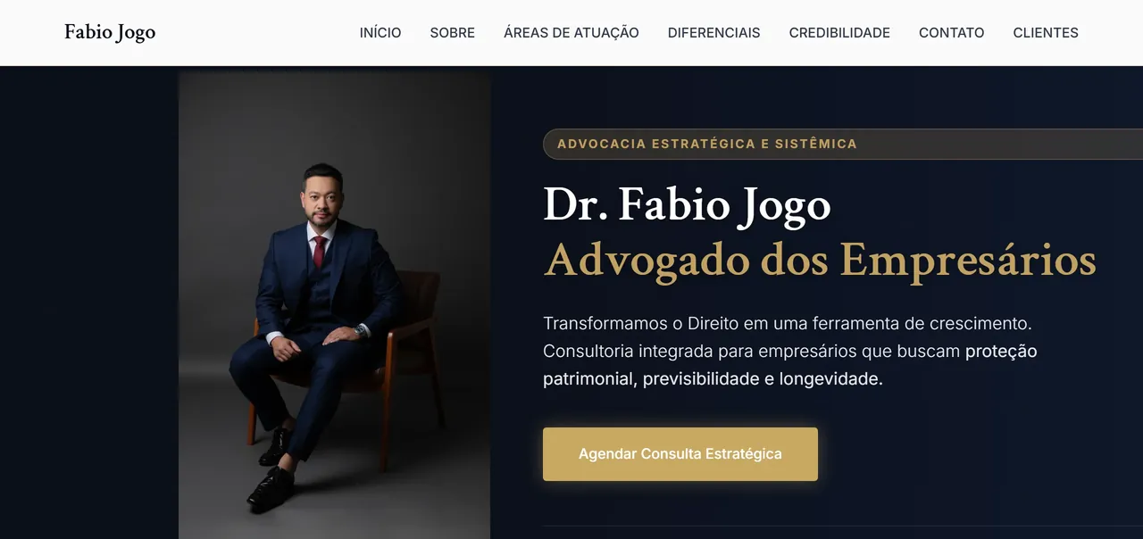 Screenshot do site Dr. Fabio Jogo